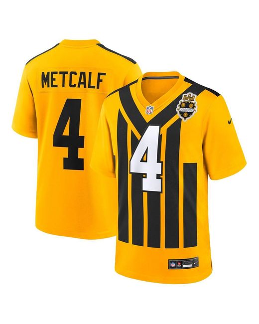 Nike Yellow Dk Metcalf Pittsburgh Steelers Alternate 1933 Throwback Game Jersey for men