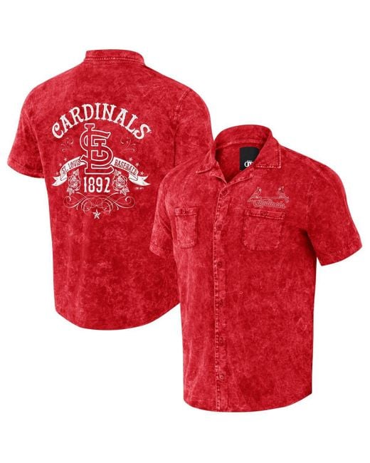 Fanatics Red Darius Rucker Collection By Distressed St. Louis Cardinals Denim Team Color Button-up Shirt for men