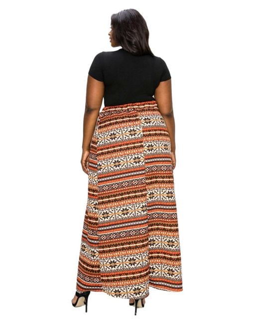L I V D Red Plus Size Ari Wrap Maxi Skirt