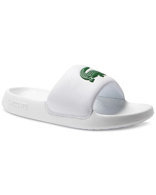 Lacoste White Croco 1.0 Slip-on Slide Sandals for men