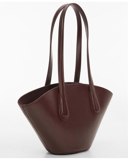 Mango Natural Leather-effect Shopper Bag