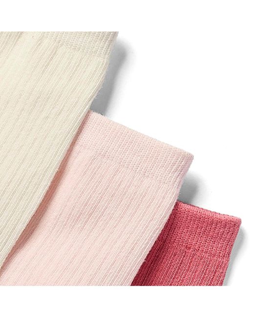 Stems White Ribbed Ankle Socks