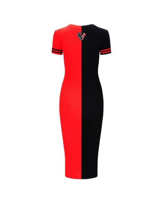 Staud Navy/red Houston Texans Colleen Dress