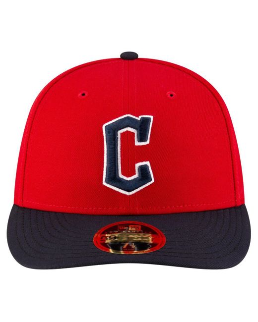 KTZ Red/black Cleveland Guardians Authentic Collection On-field Low Profile 59fifty Fitted Hat for men