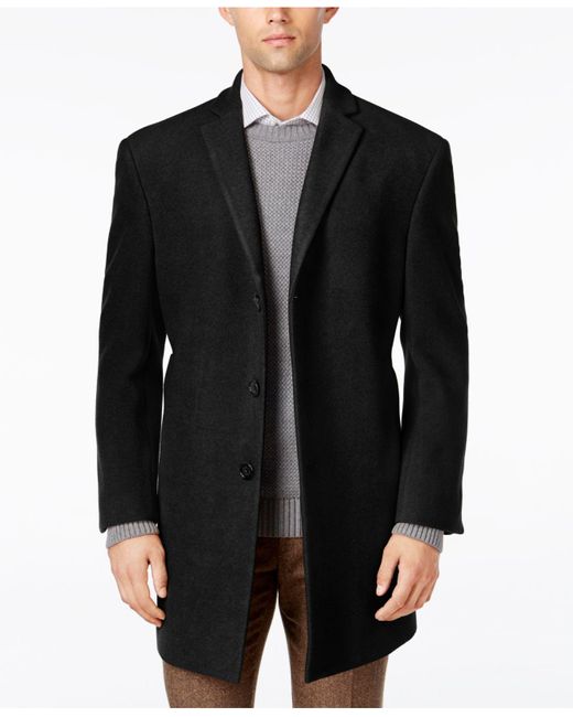 mens grey slim fit overcoat