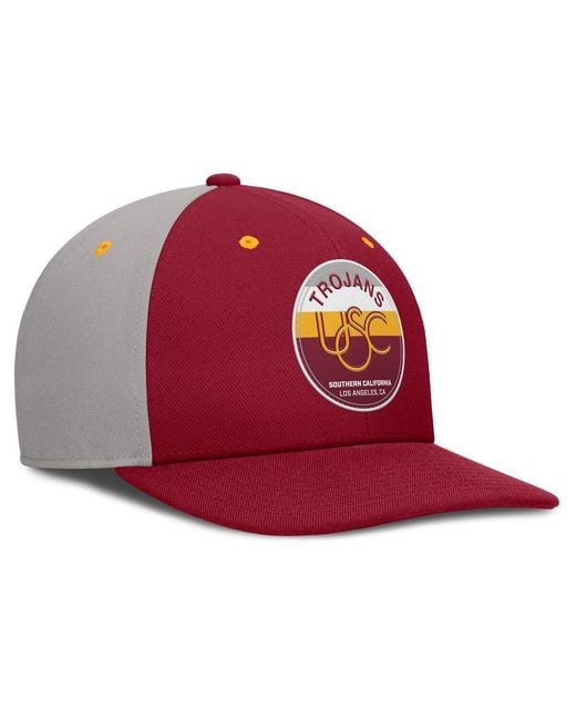 Nike Red Cardinal/gray Usc Trojans Prep Pro Performance Snapback Hat for men
