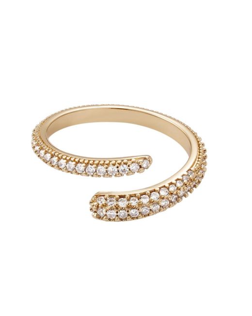 Adornia Metallic Cubic Zirconia Overlapping Pave Band Ring
