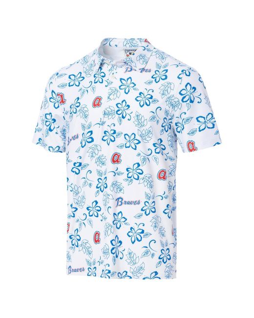 Reyn Spooner Blue Atlanta Braves Cooperstown Collection Performance Polo Shirt for men