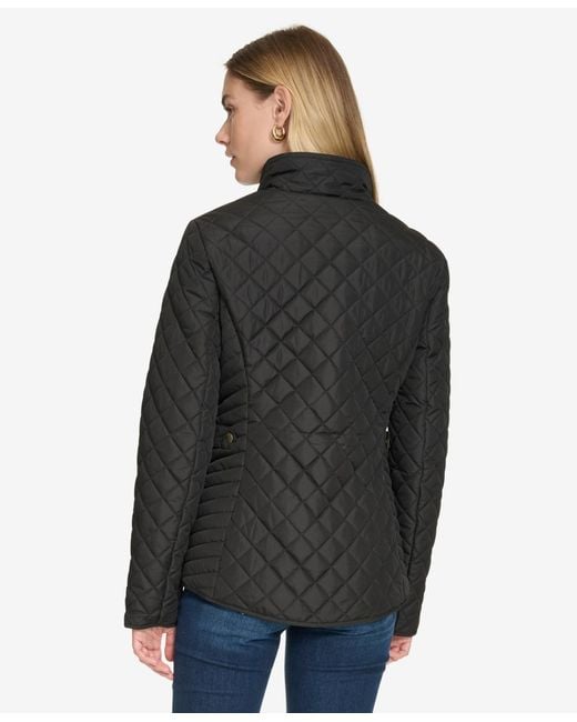 Nautica Black Solid Quilted Jacket