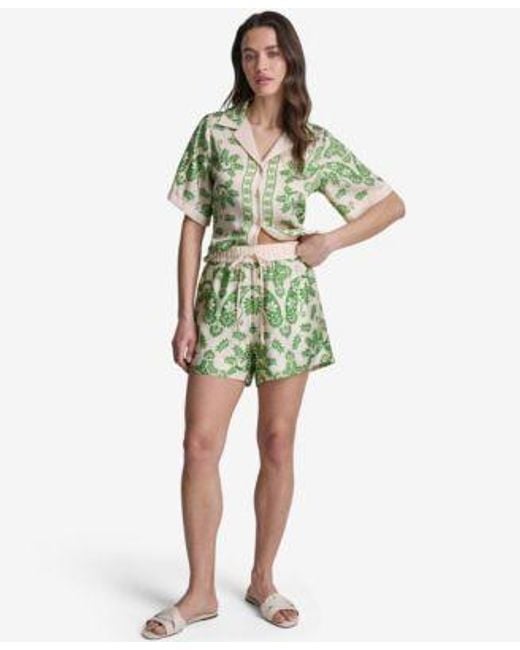 BCBGMAXAZRIA Green Botanical Print Set
