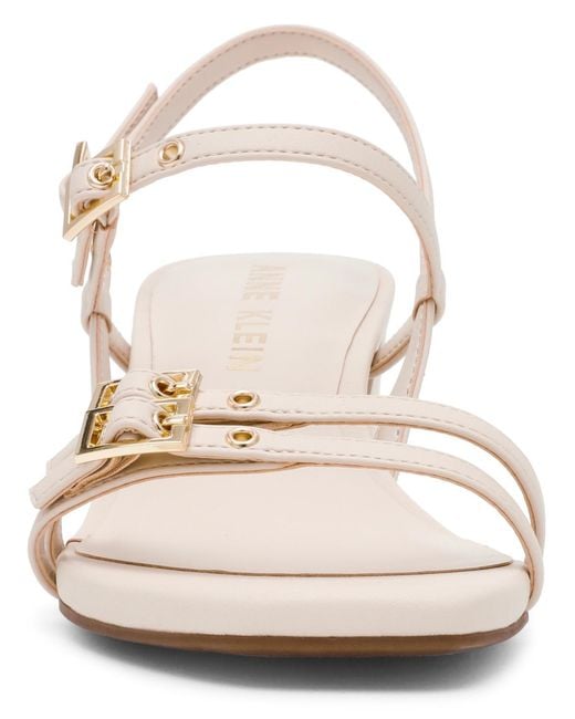 Anne Klein White Mackenzie Square Toe Sandals