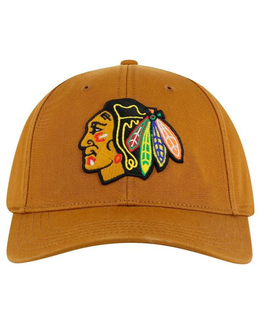 American Needle Brown Chicago Blackhawks Hepcat Washed Twill Adjustable Hat for men