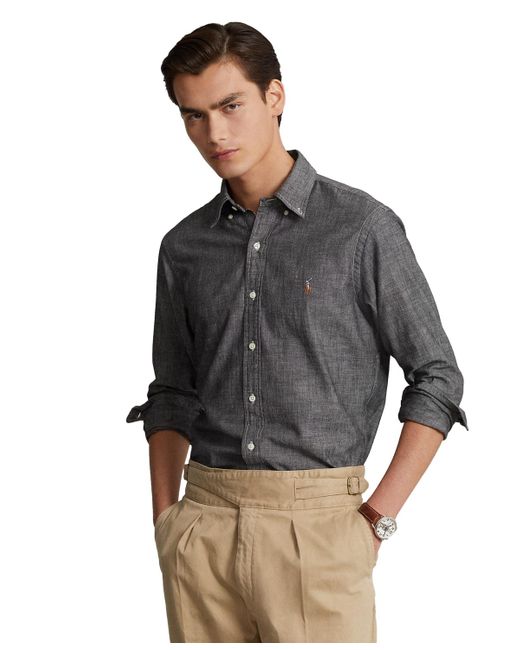 Polo Ralph Lauren Gray Classic-fit Chambray Shirt for men