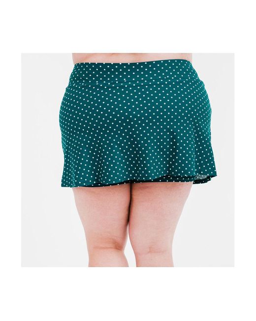 Calypsa Blue Plus Size Short Swim Skort