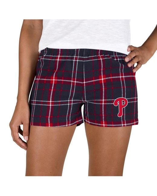 Concepts Sport Blue Navy/red Philadelphia Phillies Ultimate Flannel Shorts