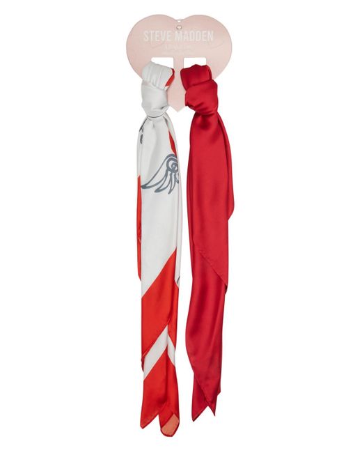 Steve Madden Red Stupid Cupid Perfect Pair Scarf Set