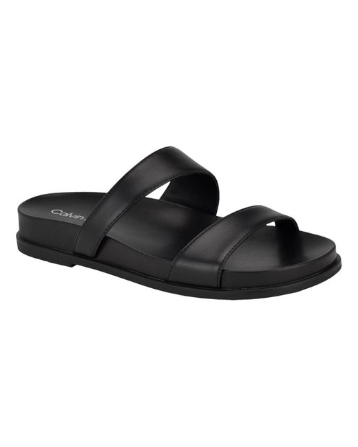 Calvin Klein Black Explore Footbed Slide Sandals