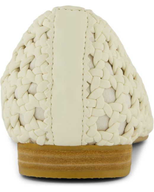 TOMS White Briella Square Toe Ballet Flats