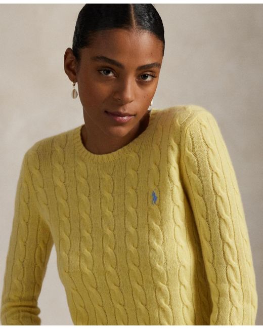 Polo Ralph Lauren Natural Cable Wool-cashmere Crewneck Sweater