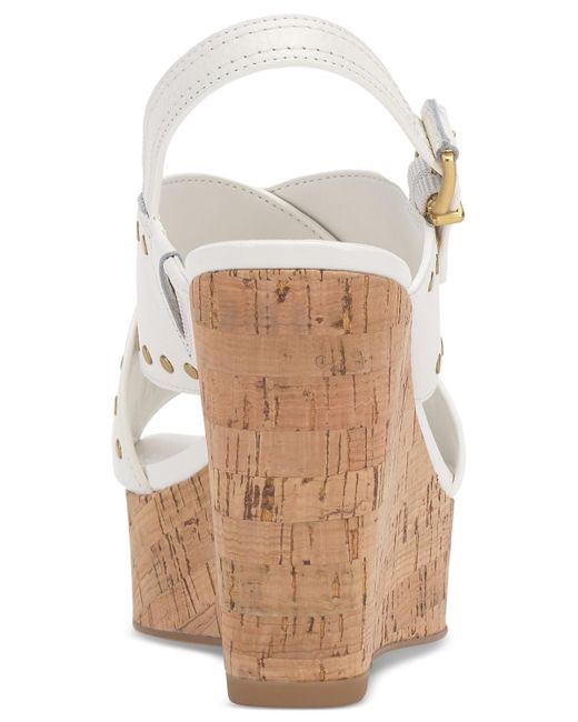 Vince Camuto White Ellna Studded Platform Wedge Sandals