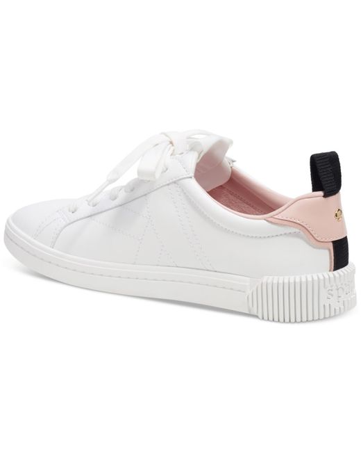 Kate Spade White Signature Lace-up Sneakers