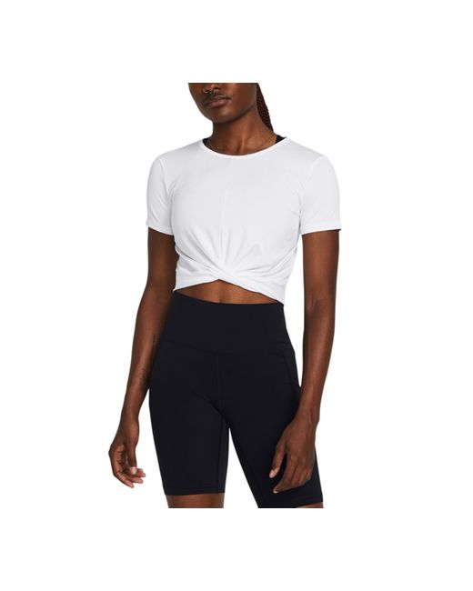 Under Armour White Motion Crossover-hem Cropped Top