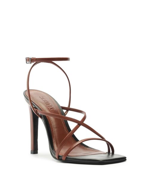 SCHUTZ SHOES Black Bari Square Toe Sandals