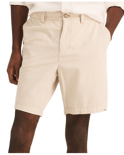Nautica Natural 8.5" Cotton Seersucker Shorts for men