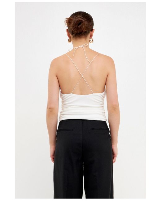 Endless Rose Slinky Cutout Ruched Top in White Lyst