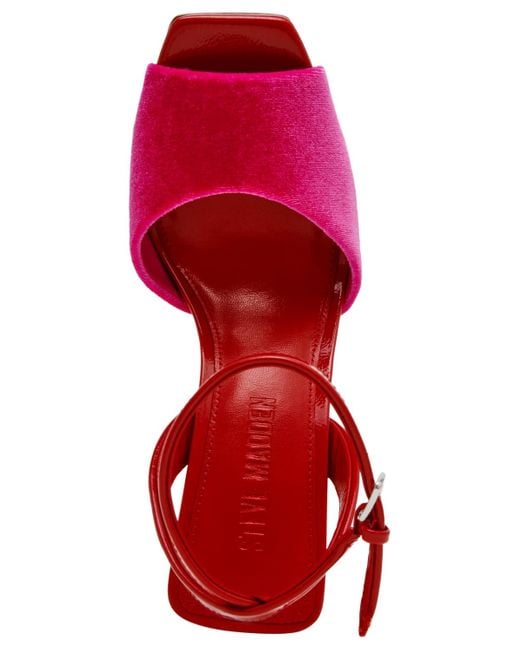 Steve Madden Red Lilac Peep-toe Two-piece Sandals