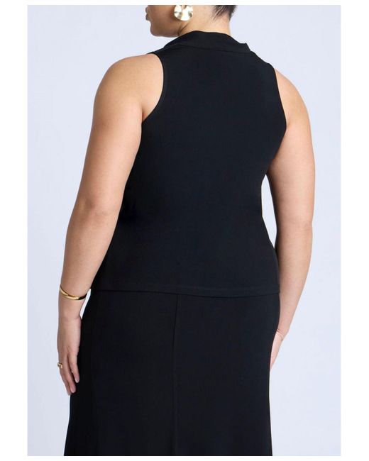 Eloquii Black Plus Size Cowl Halter Top