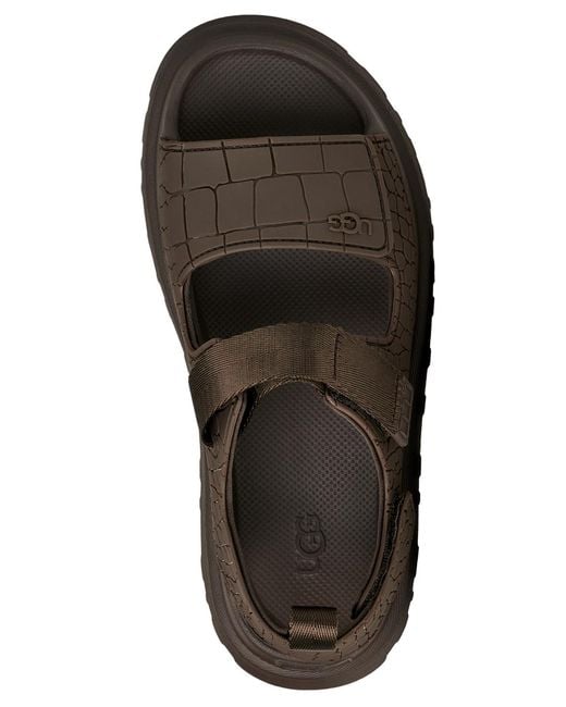 Ugg Brown Goldenglow Embossed Open Toe Sandals
