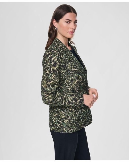 DKNY Green Two-button Collared & Flap Pockets Jacket
