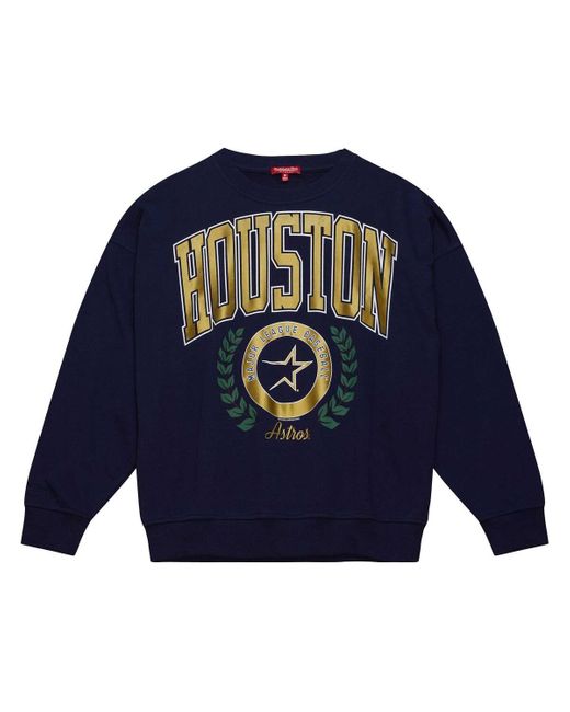 Mitchell & Ness Blue Houston Astros Cooperstown Collection Logo Pullover Sweatshirt