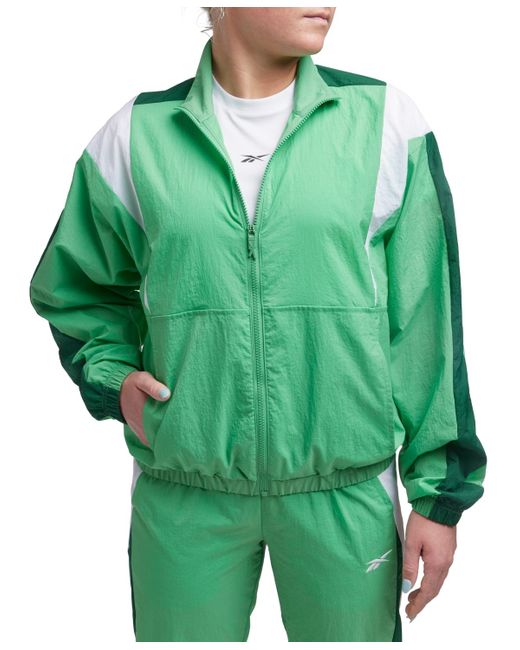 Reebok Green Back Vector Colorblocked Track Jacket