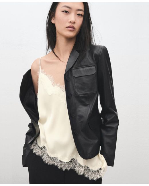 Mango White Lace Top