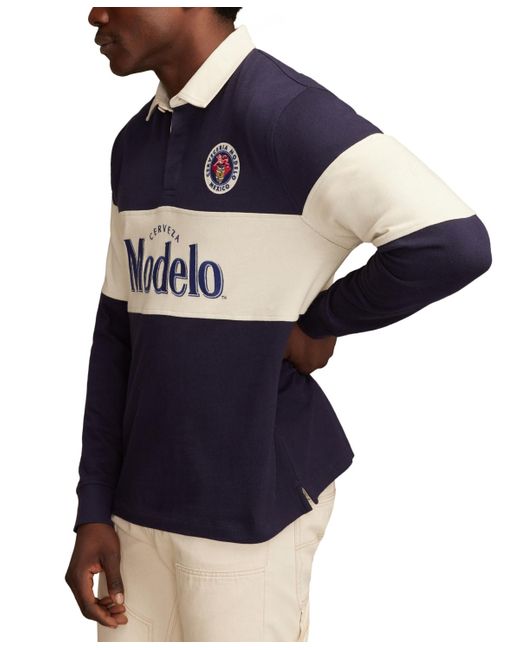 Lucky Brand Blue Modelo Long Sleeve Embroidered Rugby Shirt for men