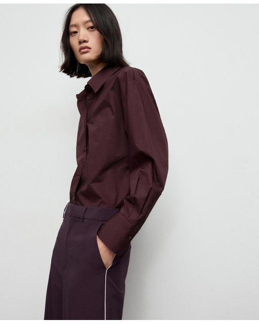 Mango Purple Side Striped Trousers