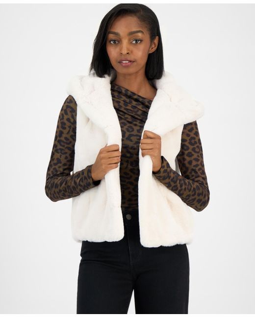Guess Natural Sophy Faux-fur Hooded Vest
