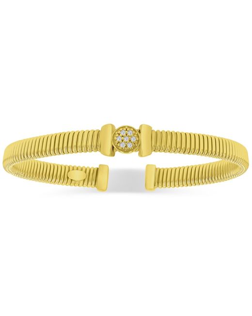 Macy's Yellow Cubic Zirconia Cluster Tubogas Cuff Bracelet