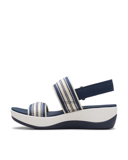 Clarks Blue Cloudsteppers Arla Stroll Riptape Flat Sandals