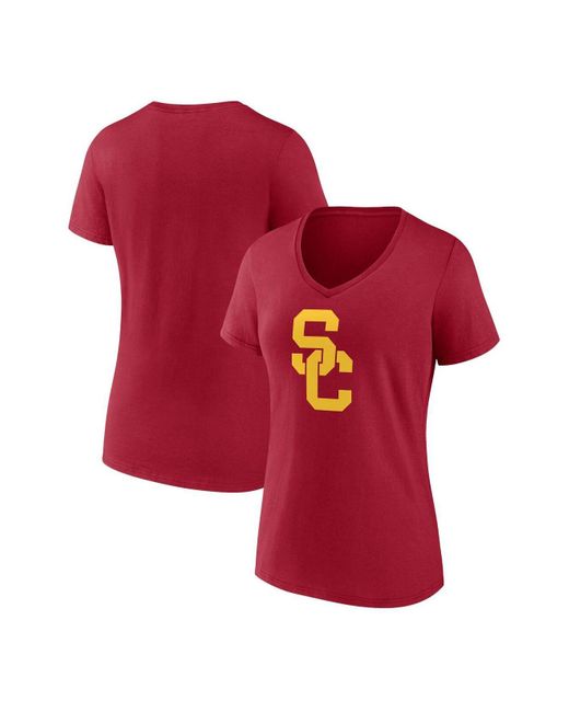 Louisville Cardinals Fanatics Branded Women's Basic Arch Long Sleeve V-Neck  T-Shirt - Gray
