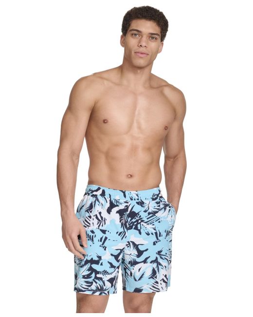Calvin Klein Blue Regular-fit Quick-dry 5" Swim Trunks for men