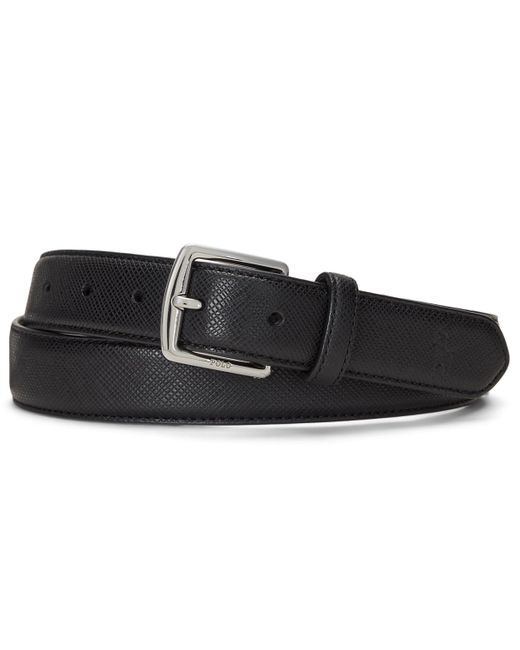 Polo Ralph Lauren Black Saffiano Leather Belt for men