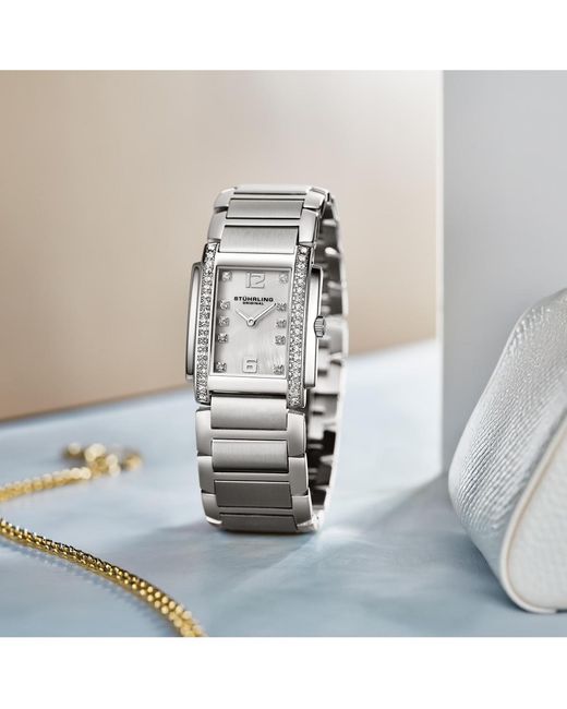 Stuhrling Gray Serafine 4089.1 Rectangular Quartz Watch