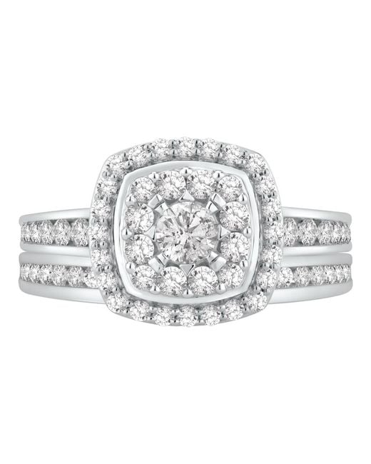 Macy's White Diamond Halo Cluster Bridal Set (1-1/4 Ct. T.w.
