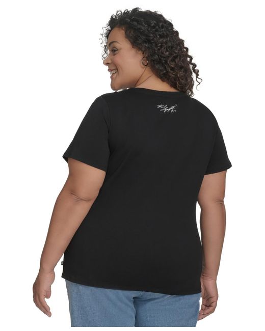 Karl Lagerfeld Black Plus Size Paris City Skyline Graphic T-shirt