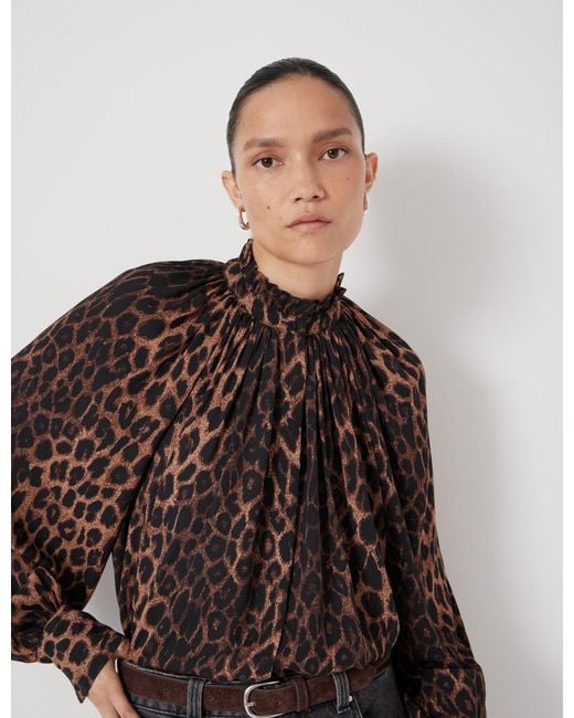 Hush Brown Fleur Floaty Chiffon Blouse