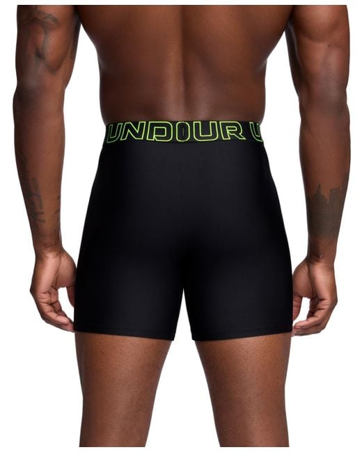 Under Armour Black Performance Tech Mesh Solid 6" Boxer Briefs for men