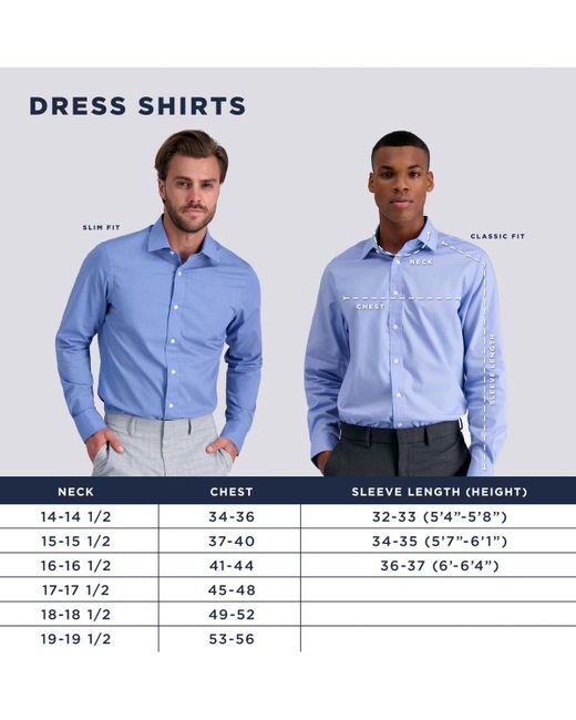 Haggar Blue Premium Comfort Slim Fit Dress Shirt for men